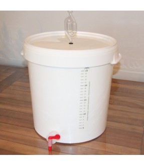 Seau fermentation/brassage 30L avec couvercle, robinet et